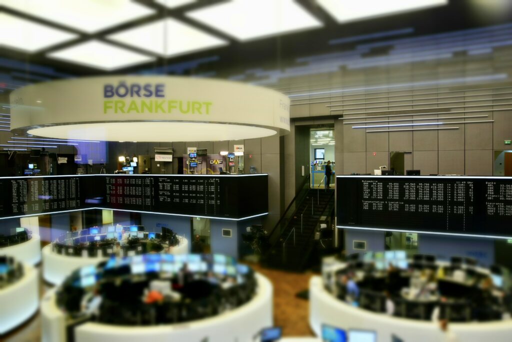Frankfurt Stock Exchange, photo by Ank gsx via Wikimedia Commons